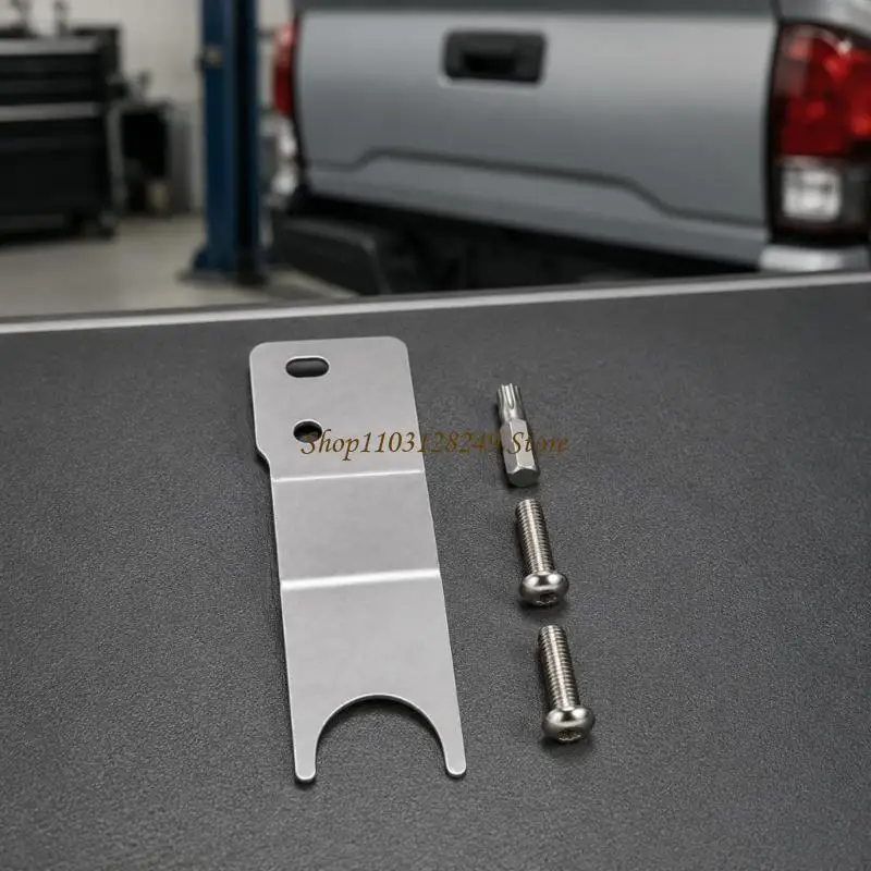 N5KD Vehicle-Specific Pickup Tailgate Anti-Theft Lock with Formed Plate Design, Mounting Hardware, Driver Bit, and 2 Dedicated