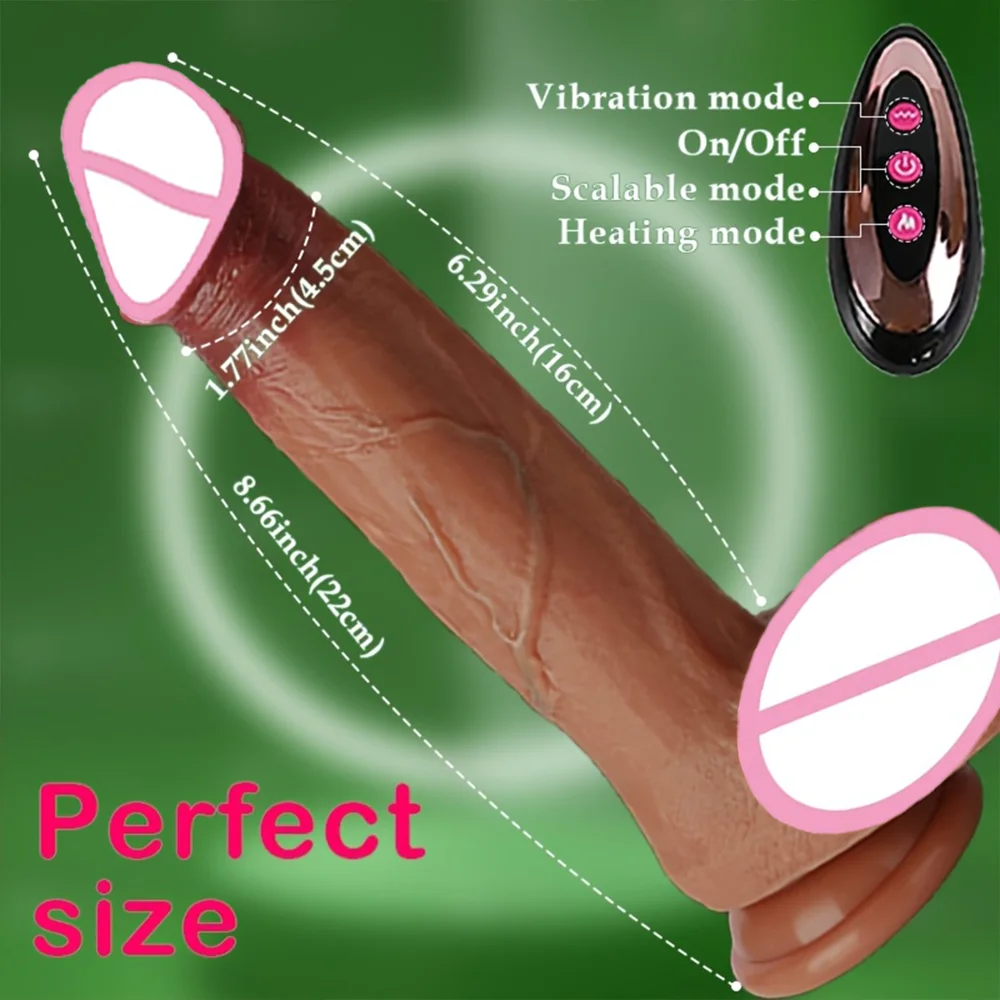 9 Inch Large Thrust Dildo Realistic Simulation with 10 Vibration Modes 360 Swing Heating Function for Enhanced Pleasure view 4