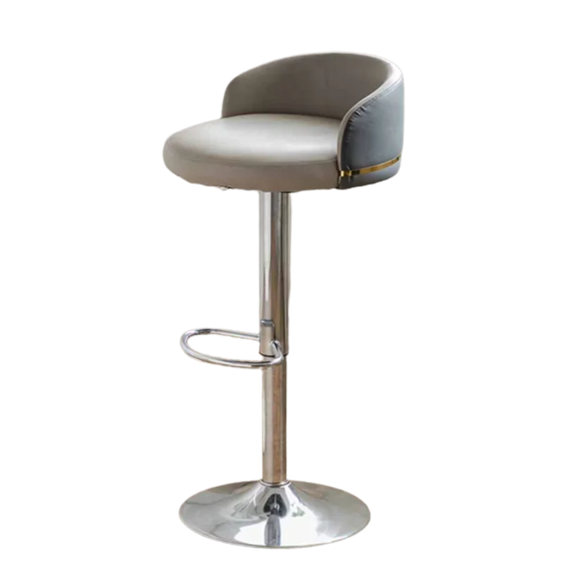 Nordic Kitchen Bar Stool Minimalistic Adjustable White Leather Bar Chair High Back Swivel Tabourets De Bar Home Furniture