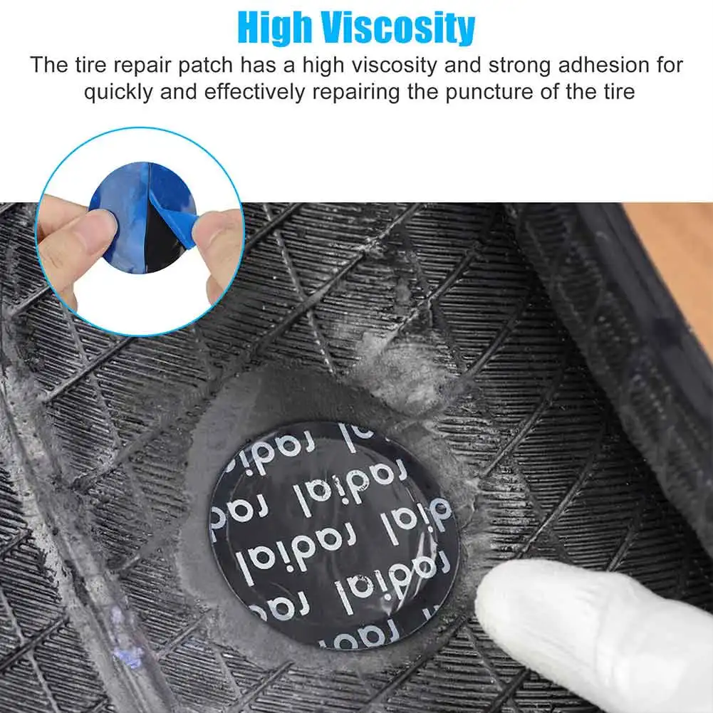 Tire Repair Patch 100pcs Round 45mm Universal Tire Tube Patches Repair Tool Fast Cold Patch Patches For Car Bike Motorcycle