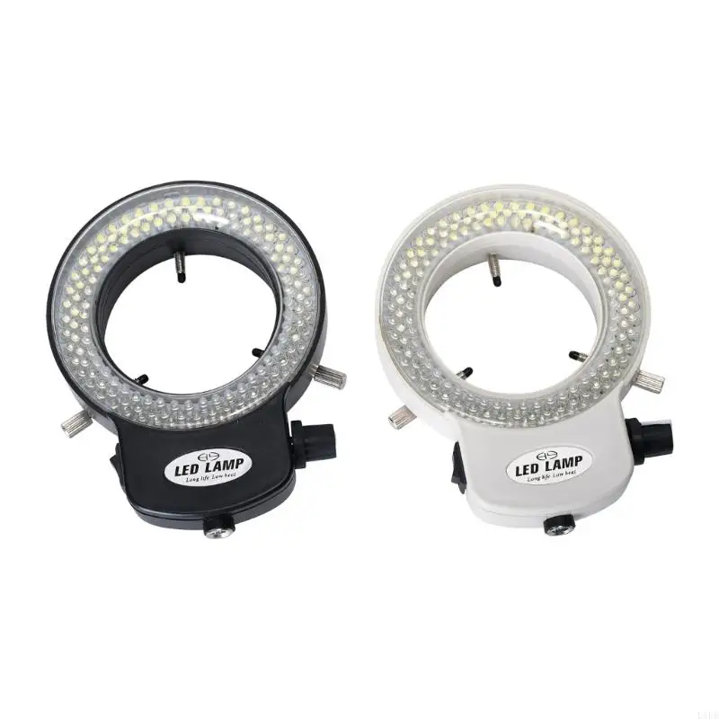 L1EE AB-ABD Tak 144LED Halka Işık 2.4in Sanayi için Montaj Çapı Stereo Büyüteç 100-240V Ayarlanabilir Aydınlatıcı-Lamba