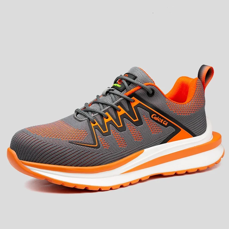 Zapatos de seguridad para el trabajo con puntera de plástico a la moda para hombre, botas de seguridad transpirables para herramientas de verano, zapatillas de trabajo, calzado protector