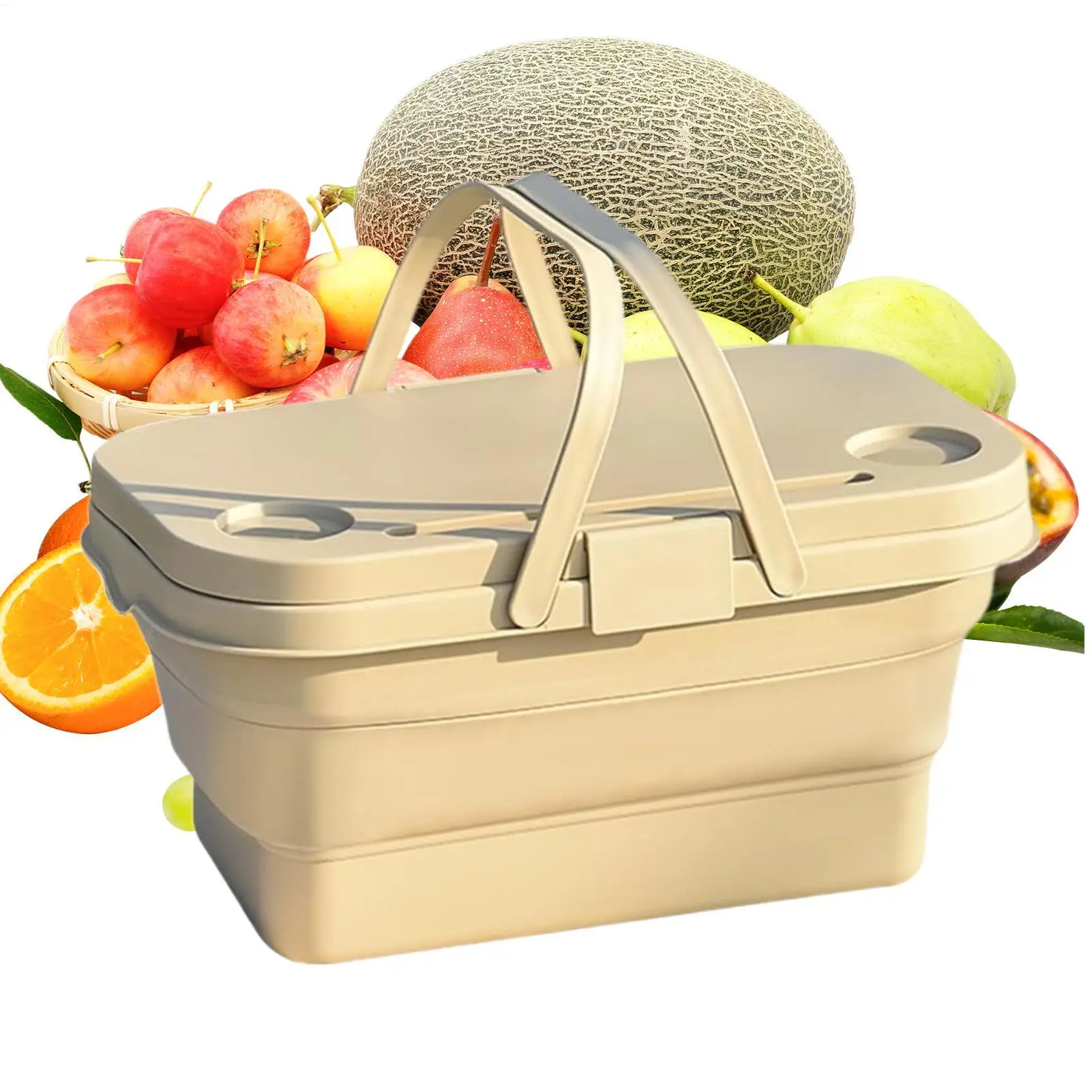 

Корзина для покупок с ручками, большая складная пляжная корзина с ручкой, домашняя организация для кемпинга, фруктов, овощей, еды