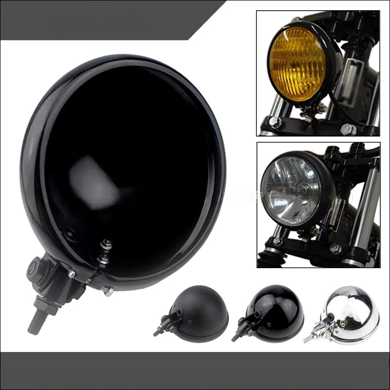 

Motorcycle Headlight Shell 5.75-Inch Harley Headlight Shell Modified LED Headlight Shell Headlight Lamp Housing
