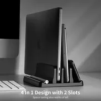 Vaydeer Plastic Vertical Laptop Stand Holder Adjustable Desktop Notebook Dock Space-Saving 3 In 1 computer stand