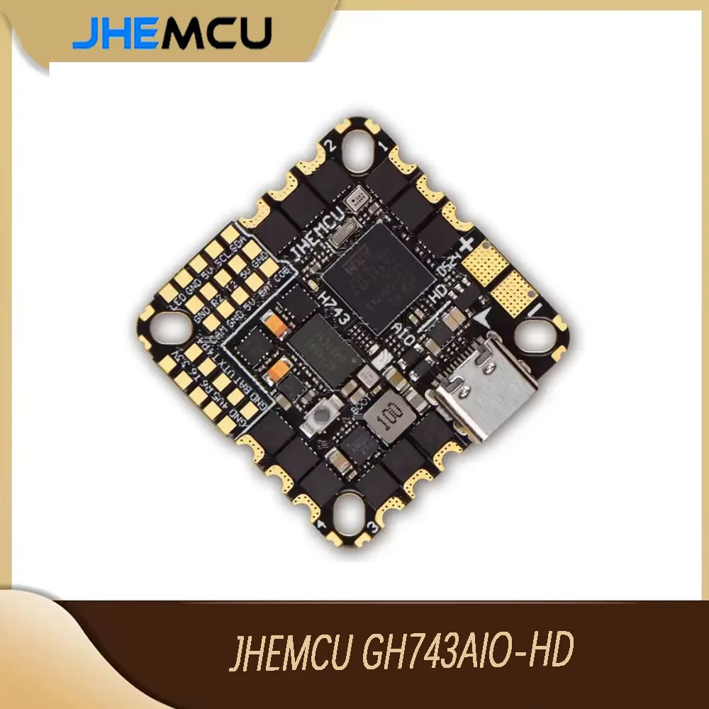JHEMCU GH743AIO-HD وحدة تحكم في الطيران ICM-42688 AM32 40A/50A 3-6S 4in1 فرش ESC ل RC FPV حرة الطائرة بدون طيار