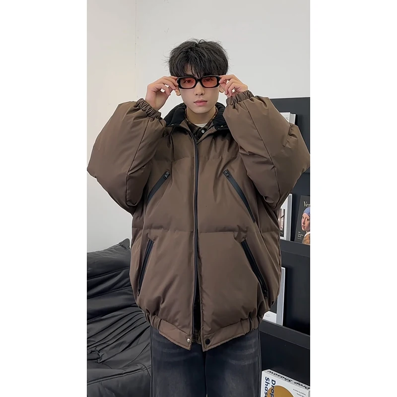 

Мужская зимняя куртка в американском ретро-стиле из хлопка, утепленная, с воротником-стойкой, теплая, цветная