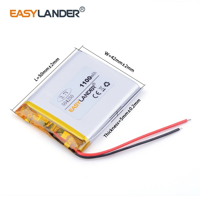 ion li Wholesale 3.7V lithium polymer battery 1500mAh 504250 navigator Speakers For GPS DVR toys mp3 MP4 MP5 Speaker E-book