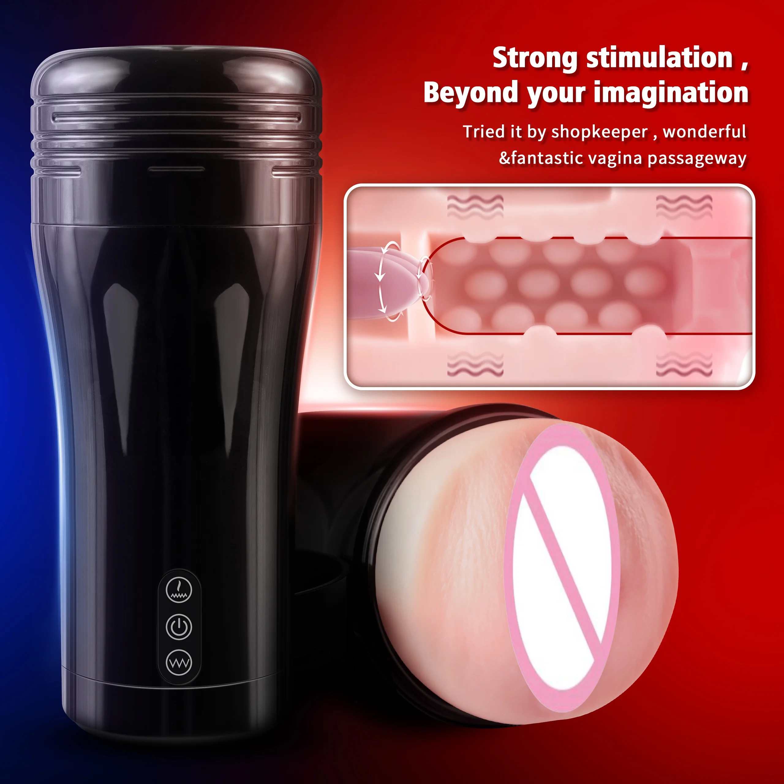 

Silicone Vagina Anal Masturbator Male Automatic Vibrator Sucking Moaning Masturbation Cup Pocket Pussy Adult Sex Toys for Men