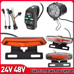 LED Ebike Brake Rear Light High-Brightness Brake Warning Light Energy Saving Easy Installation for 24V 36V 48V Electric Bike