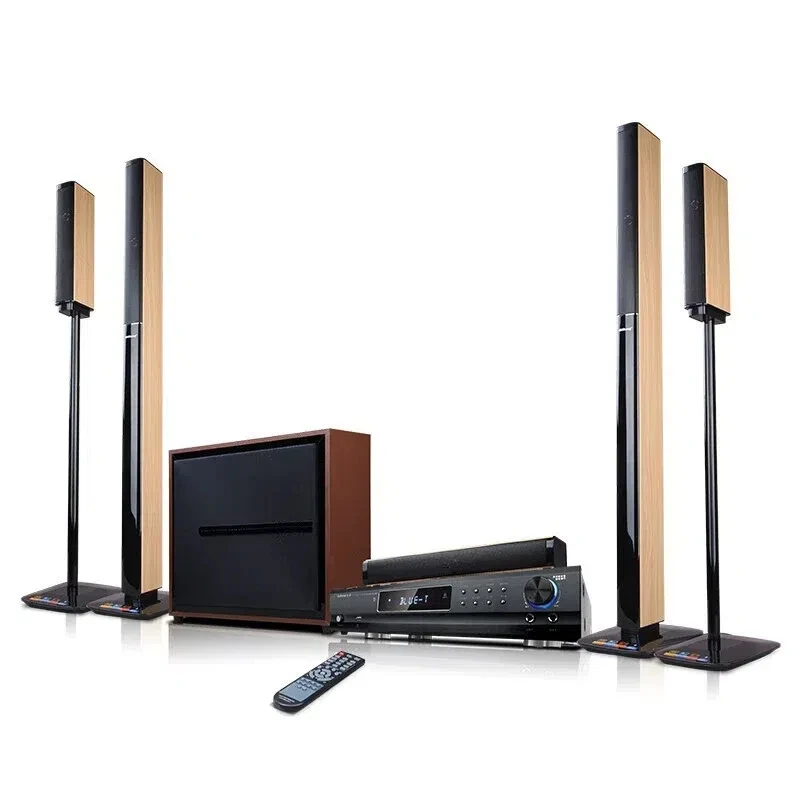 Good Quality Wooden 5.1 Home Theater System Amplifier with 6 Speakers Powerful Mini System