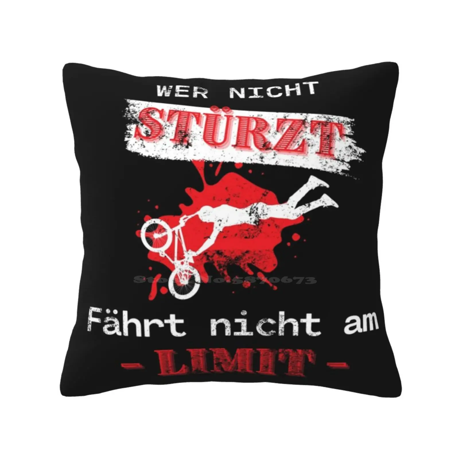 Wer Nicht Stürzt F ? Hrt Nicht Am Limit Soft Comfortable Pillowcase Mountainbike Fahren Fahrrad Biken Stürzen Unfall Limit