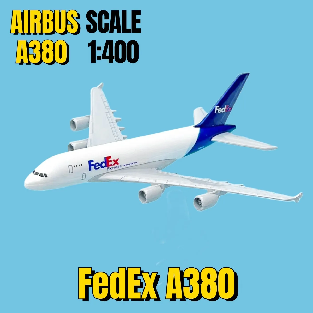 1:400 American FedEx A380 Metal Replica 16cm Scale Boeing Airbus Aircraft Model - A Stunning Miniature for Aviation Enthusiasts