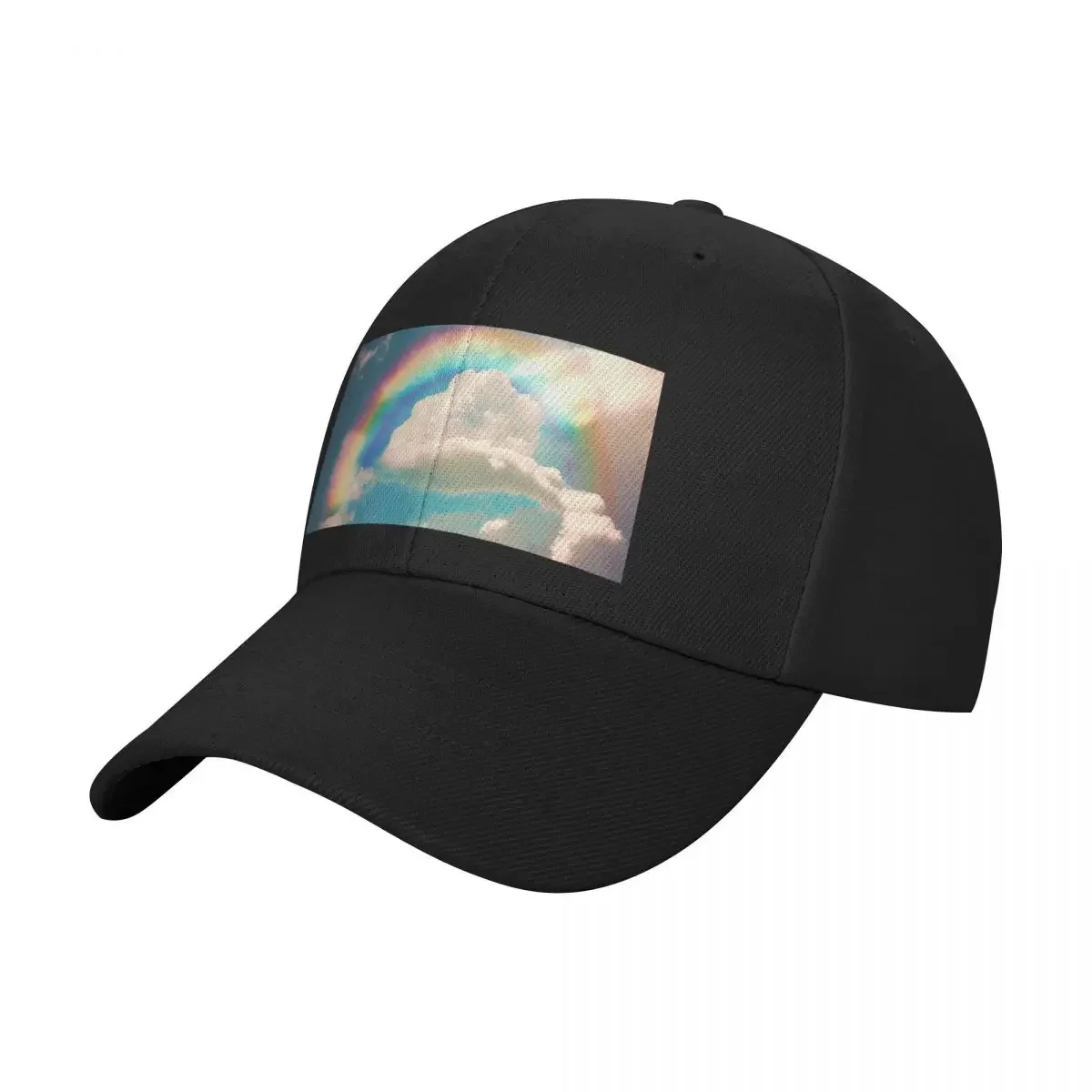 

Colorful Rainbow in a Blue Sky with Puffy Whilte Clouds as a Symbol of Hope and Fortune Baseball Cap Hat men Women's 2025 Men's