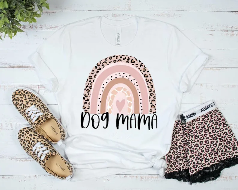 

Dog Mama Mom Gift Short Sleeve Top Tees 100% cctton T-shirt Fashion shirt Streetwear Harajuku kawaii goth y2k Drop Shipping