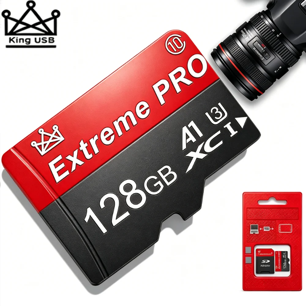 512GB 128GB High Speed Micro SD U3 V30 A2 Memory Card with Adapter for Samsung Phone 64GB 128GB Tablet 32GB Class 10 SD Card