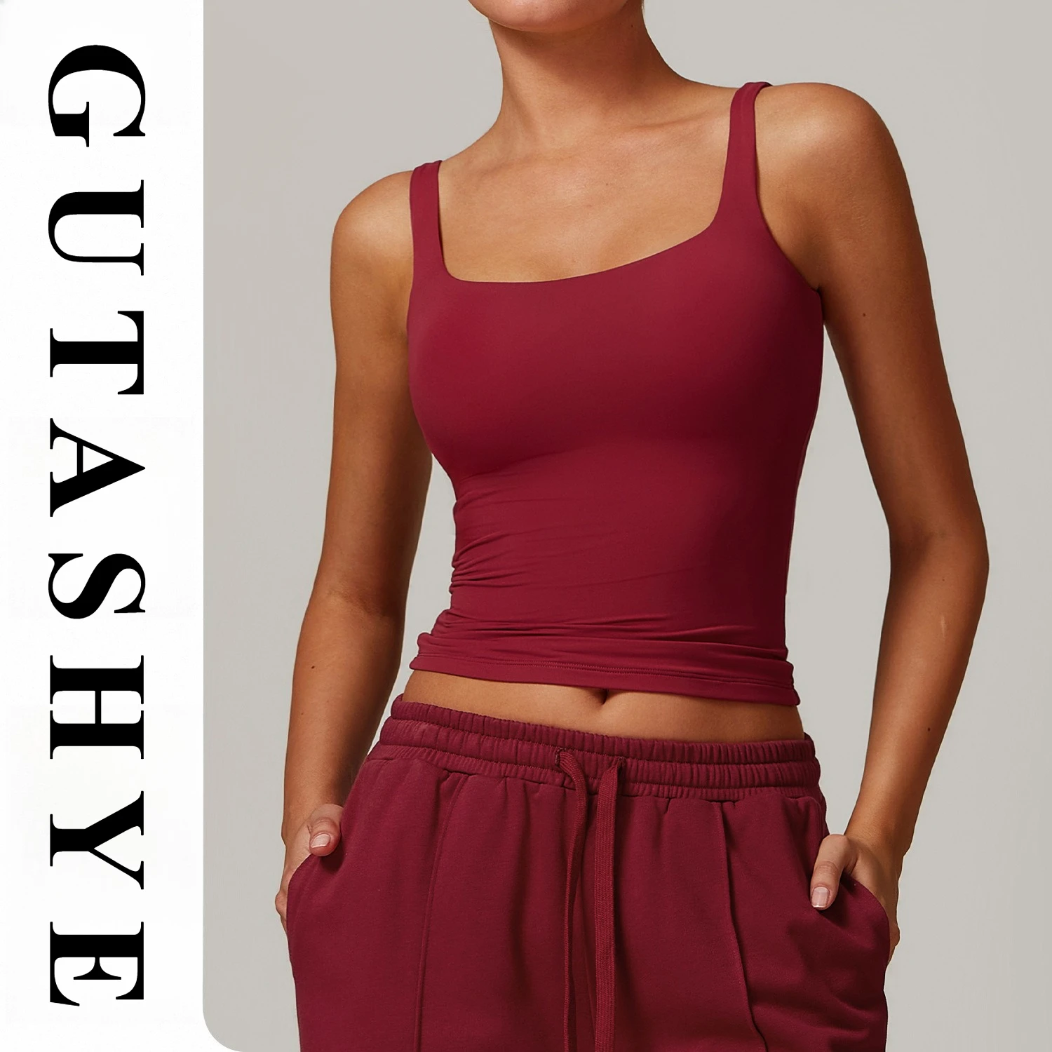Women Slim Back Beauty Yoga Tank Top Versatile Outerwear Running Fitness All Match Padded Sports Bra Daily Athletic Inner Vest