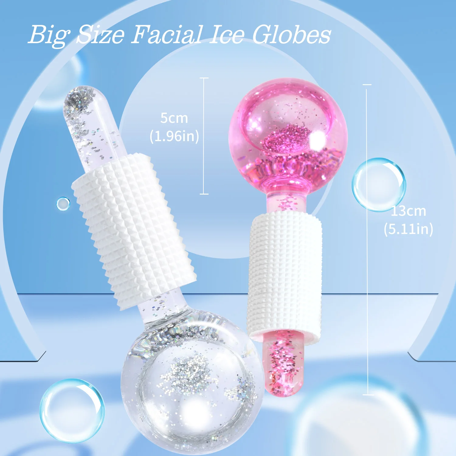 Bola de cristal hóquei no gelo para massagem facial feminina, vara rotativa, tratamento facial, vidro beleza, novo