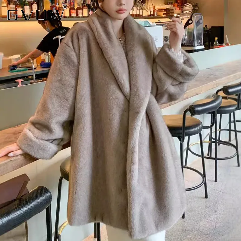 

Fashion Shawl Collar Thick Long Sleeved Jacket 2025 Winter New Women's Curly Sleeve Fur Jacket