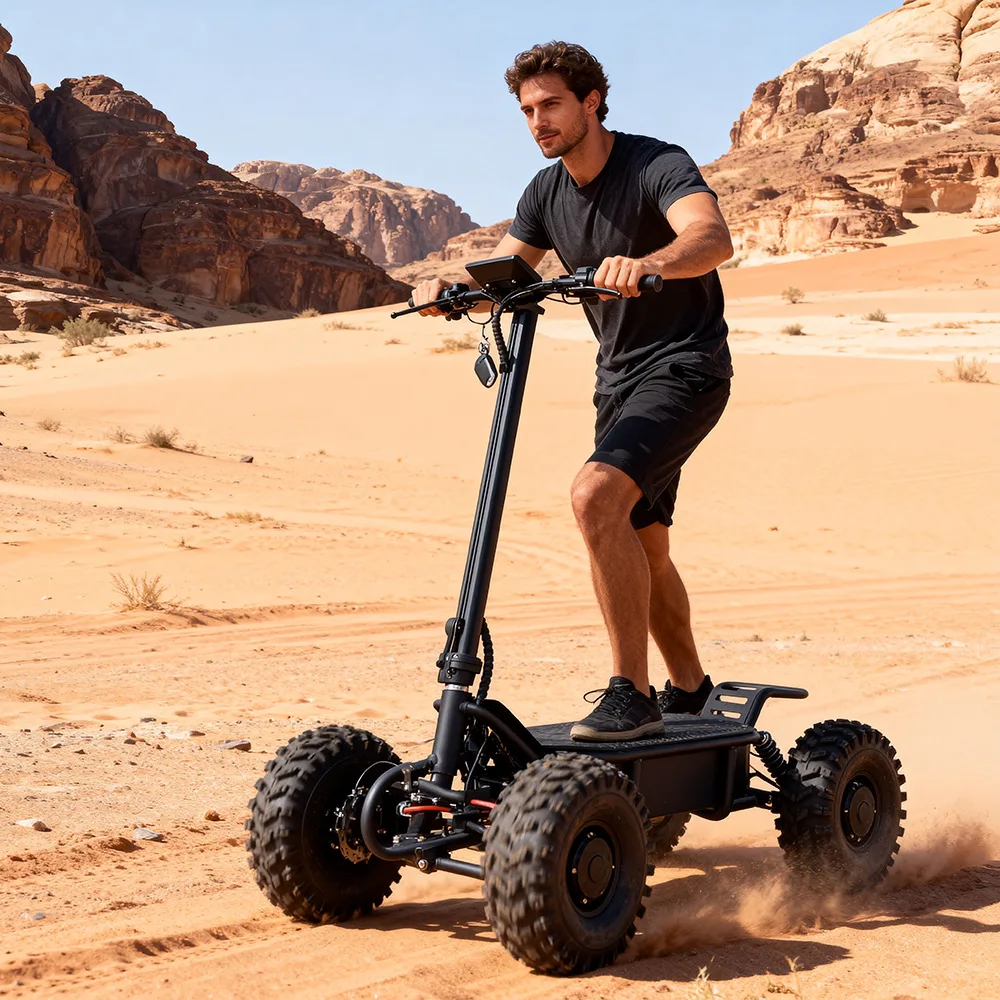 15-Inch four-wheel drive electric all-terrain vehicle off-road vehicle, beach car, four-wheel scooter, high power, long battery