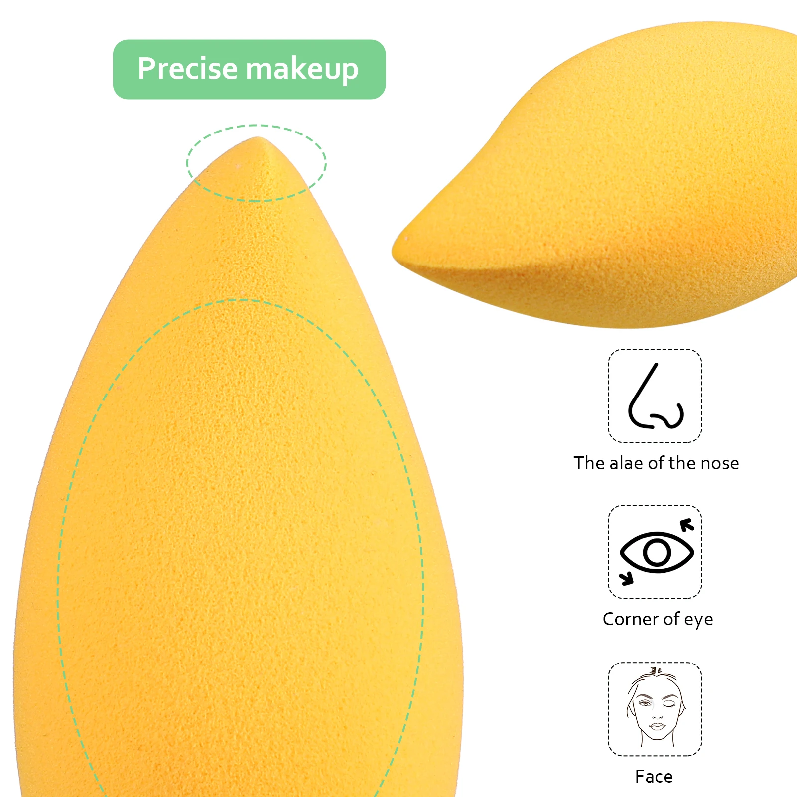 

4Pcs Makeup Egg Mango Shaped Beauty Sponge for Foundation Blending Contour Highlighter Liquid Powder Application Women Daily