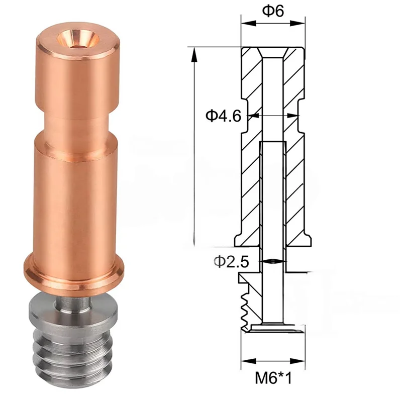 For Anycubic Kobra S1/S1C Heatbreak S1 Combo 3D Pinter Throat 320℃ All Metal Kobra S1 Heat Dissipation Block S1 Combo 3D Pinter