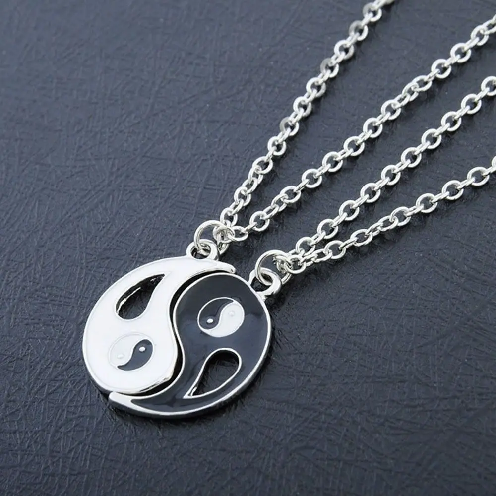 Bonito para los amantes, 1 Juego, el mejor regalo, dijes para amigos, collares Unisex Bagua Taiji Ying Yang