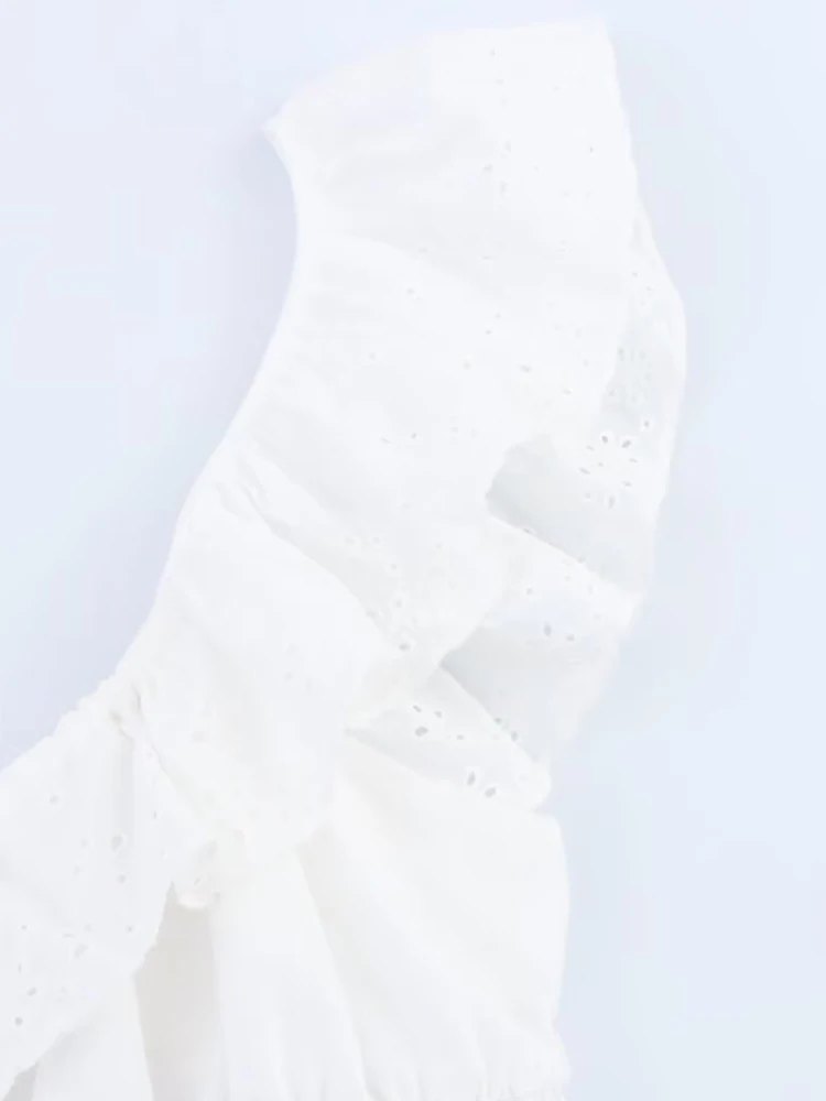 New summer women's clothing Fashion hollow embroidery layered decorative sleeveless tops high waist A-line casual shorts