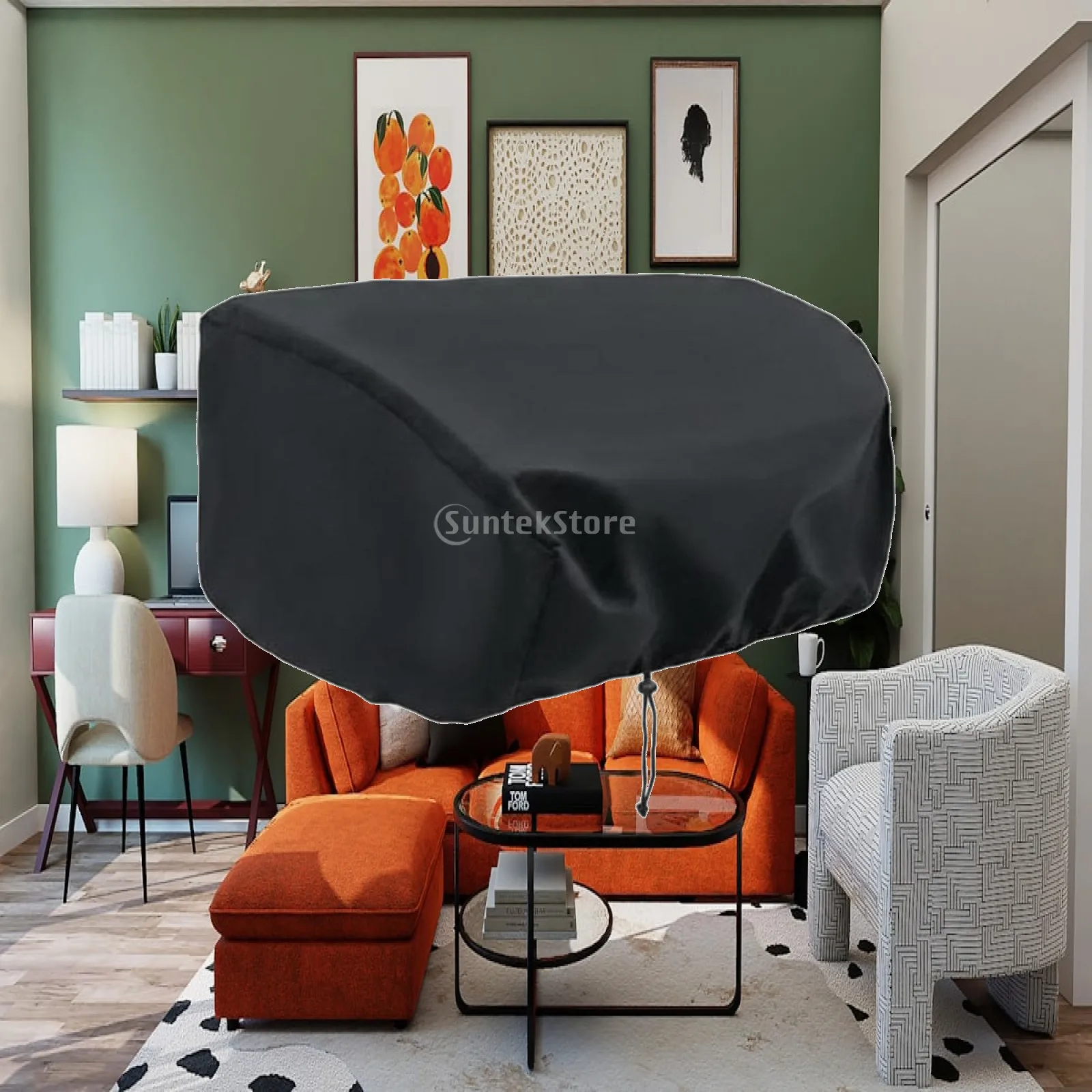 BBQ Cover Waterproof Outdoor Barbecue Grill Protective Shield 210D Oxford Material Weatherproof Blanket for Boat Use