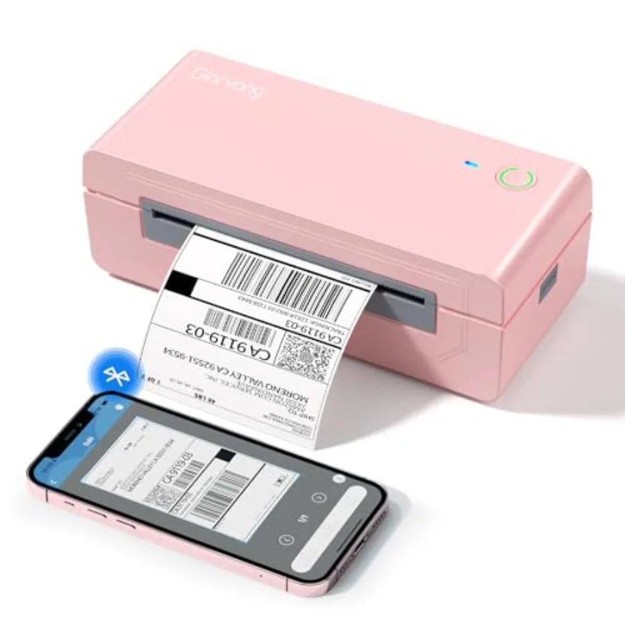 

Bluetooth Thermal Shipping Label Printer 4X6 Inkless Label Machine for iOS Android Laptop Wireless Printer for Small Business C
