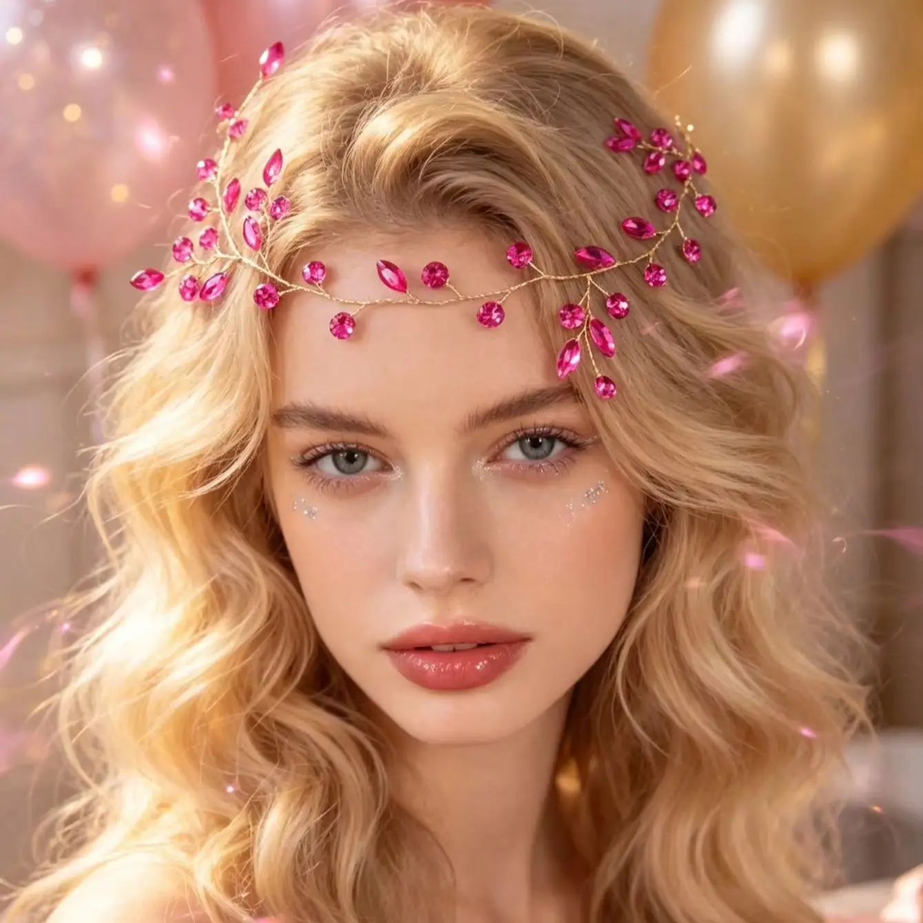 1 Piece of Bohemian Handmade Rhinestone Hairband with Fine Floral Leaves and Sparkling Rhinestones, a Bridal Accessory That Creates a Gentle Atmosphere for Weddings