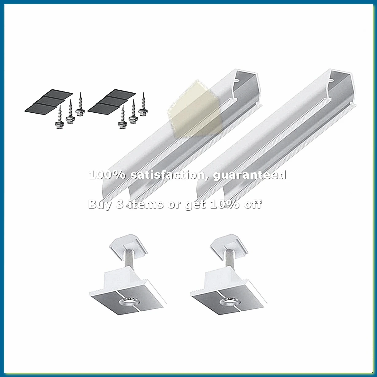 Solar Panel Mount Bracket Rails Clamp Fastening Module Mount Mounting PV Solar Power Supplies Trapezoidal Roof 30mm-A62I