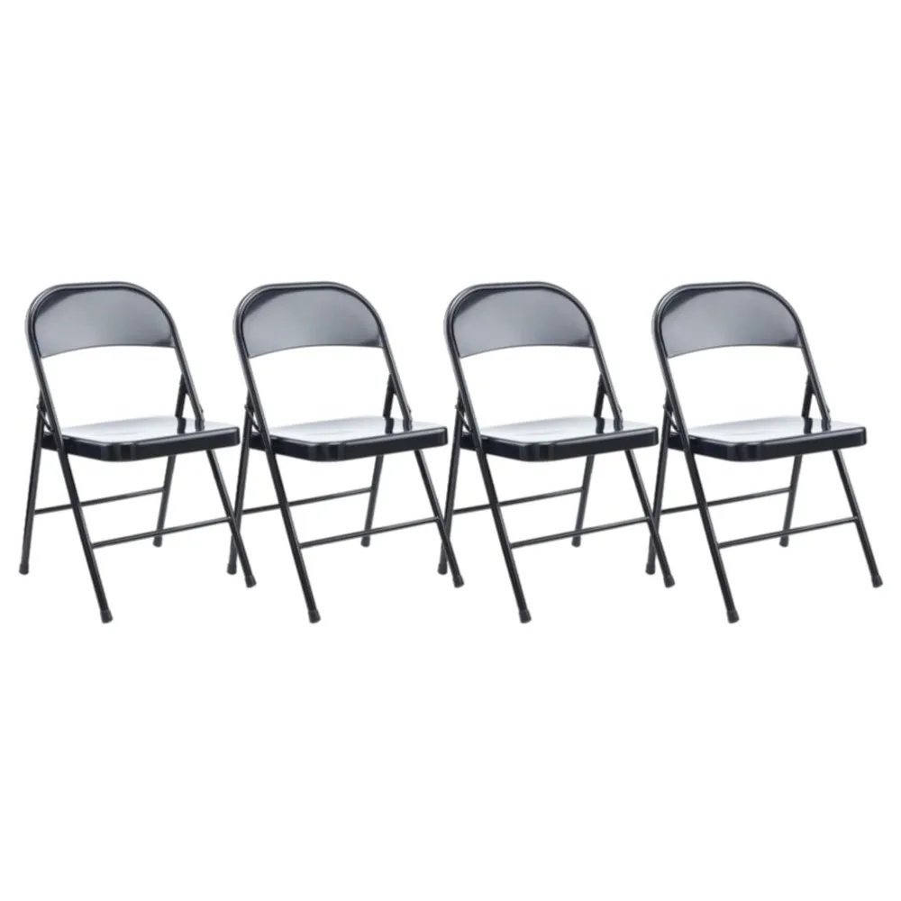 

Armless Steel Folding Chair, Supports Up to 275 lb, Black Seat, Black Back, Black Base, 4/Carton, Customized