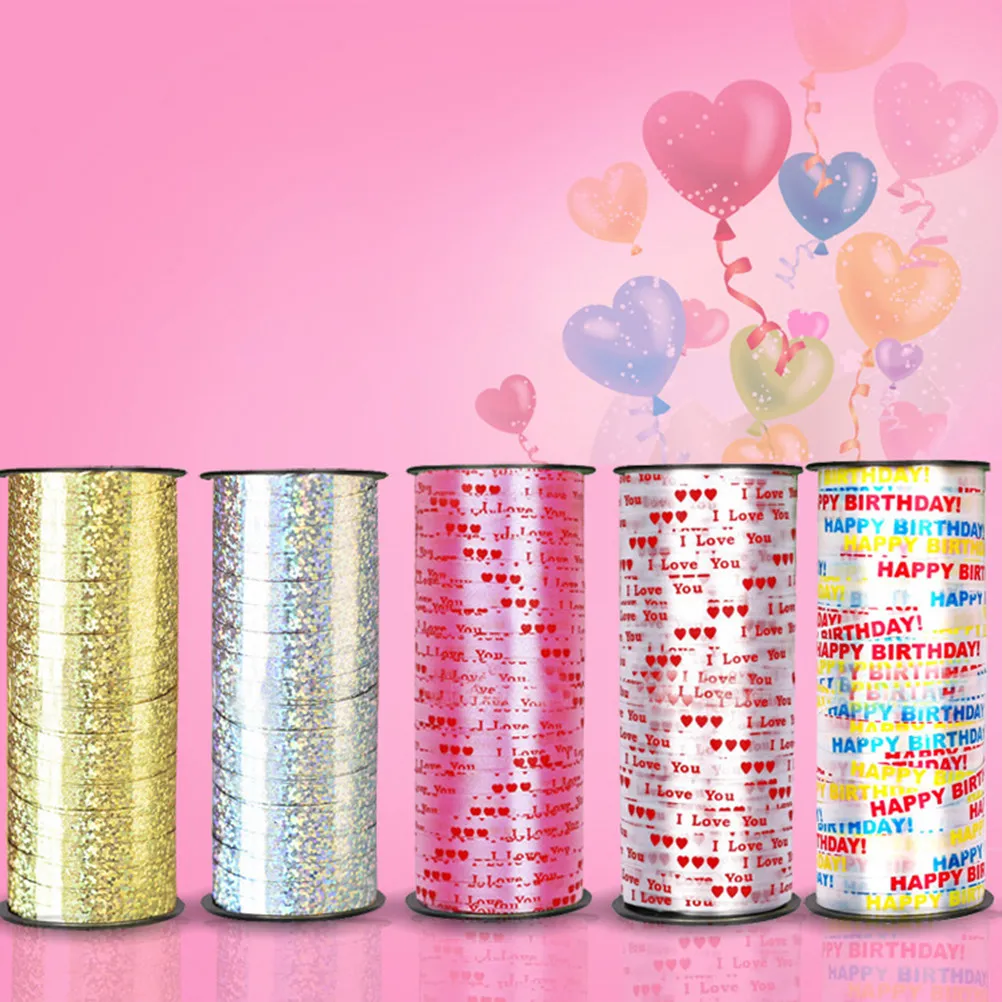 Silver Laser Curling Ribbon Roll – Holographic Sparkle for Gift Wrapping, Party Decor & Balloon Crafting