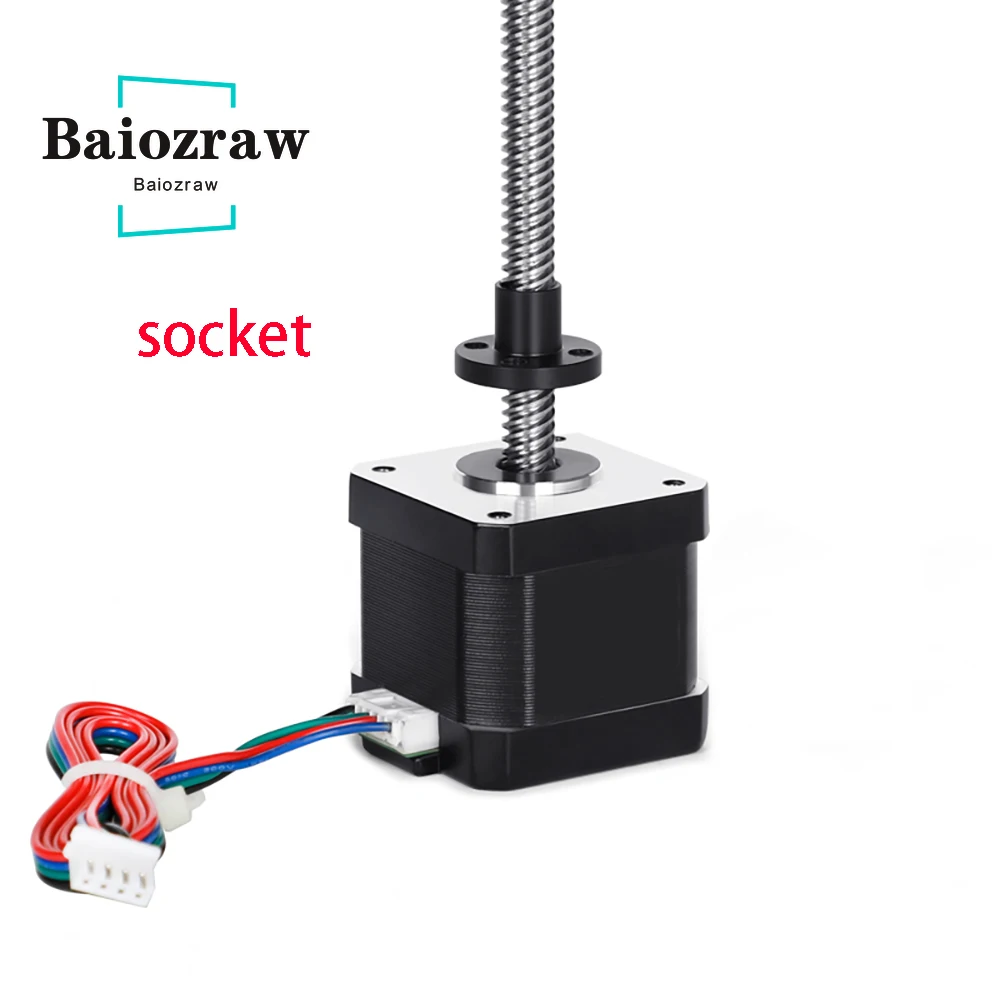 Imagem -02 - Tridente 3d de Baiozraw Imprime o Motor Deslizante do Nema17 com Ligação do Parafuso t8 mm 300 mm 42bygh do Motor 42 para as Peças do Tridente de Voron o