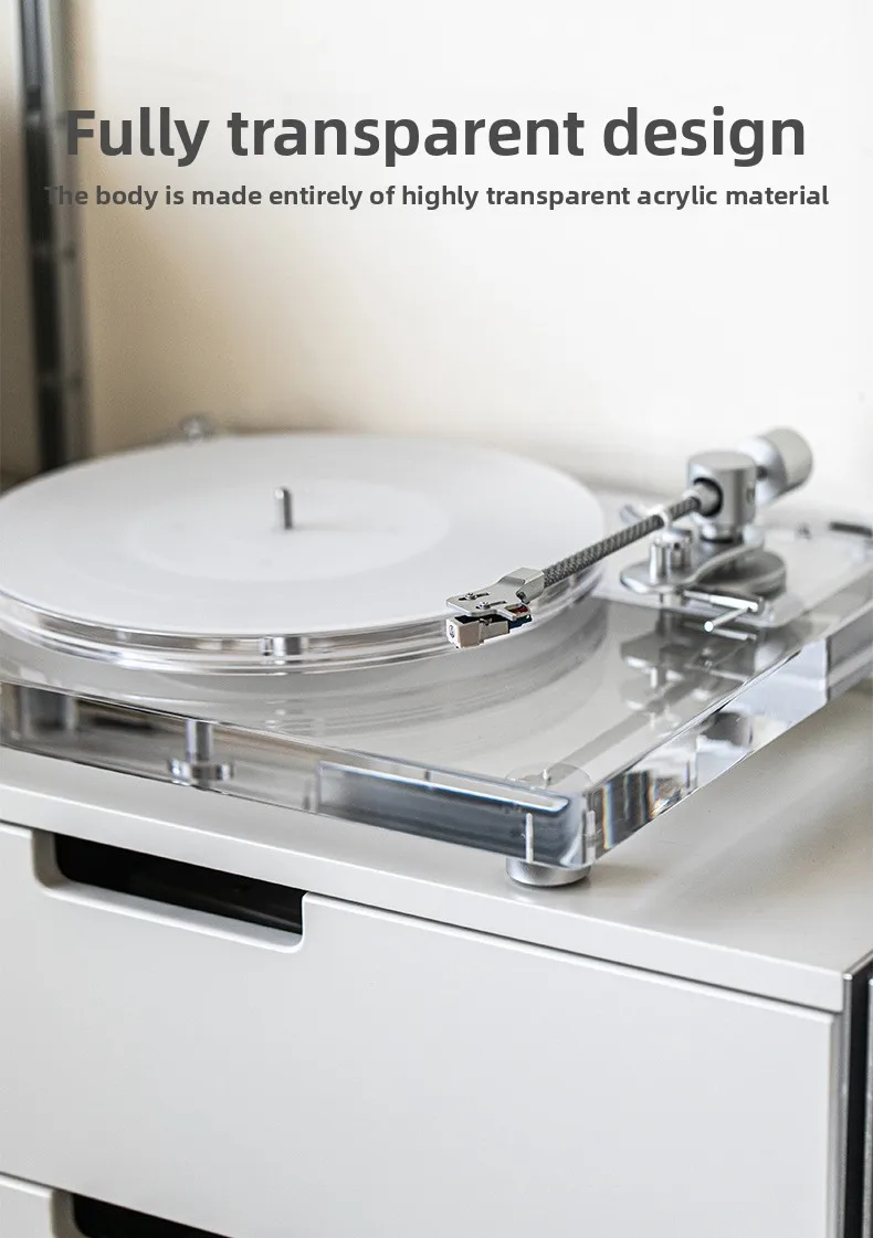 X10 Transparent Acrylic Vinyl Record Player Bluetooth Transmitter X10 Gramophone Desktop Modern