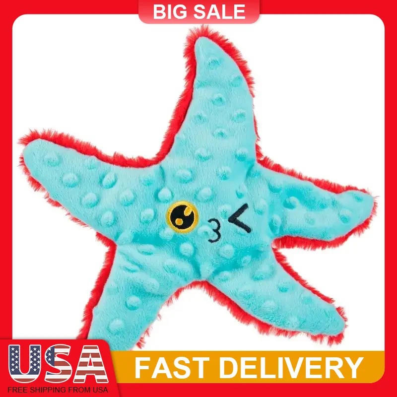 

Carla Starfish Squeaky Dog Toys No Stuffing Crinkle Cute Dog Toy for Small Medium Large Breed Pets