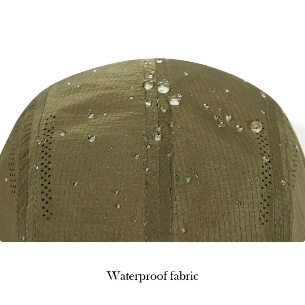 Japanese Style Flat Brimmed Baseball Cap Adjustable Breathable Sun Visor Cap Solid Color Soft Top Quick Drying Cap Unisex