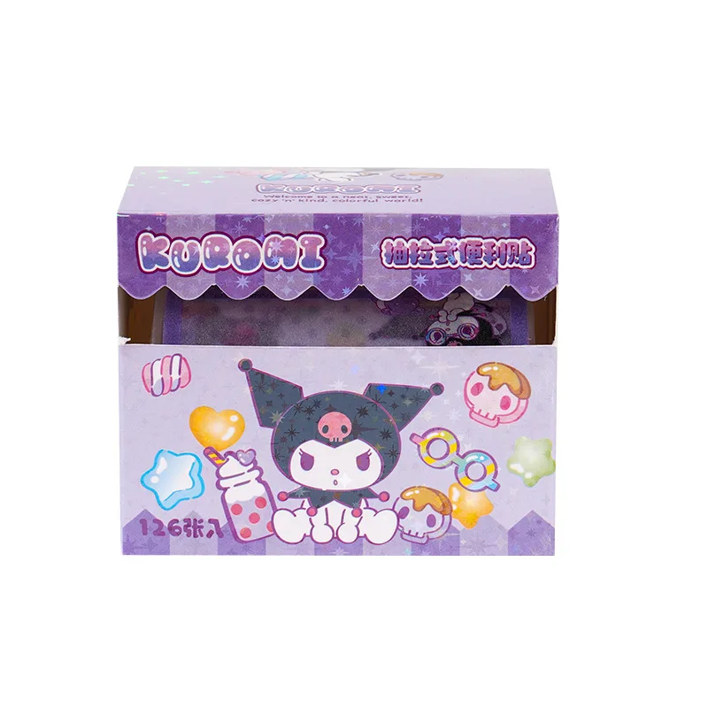 Picture 7: Kuromi Pull Out Post-It Note Cartoon Melody Error Note Paper Stickers Full Adhesive Multi-Style Index Label Stickers
