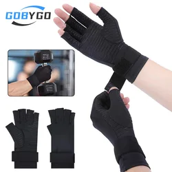 GOBYGO 1Pair Compression Gloves Strap Carpal Tunnel Support Soft And Breathable Outdoor Sports Riding Lifting Driving Men Women