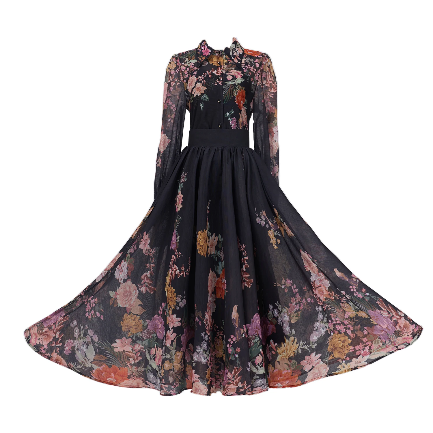 

Original Design Bla Silk Linen Top High Waist Pleated Skirt Set Australian Autumn New Arrival Women's Busin Suit