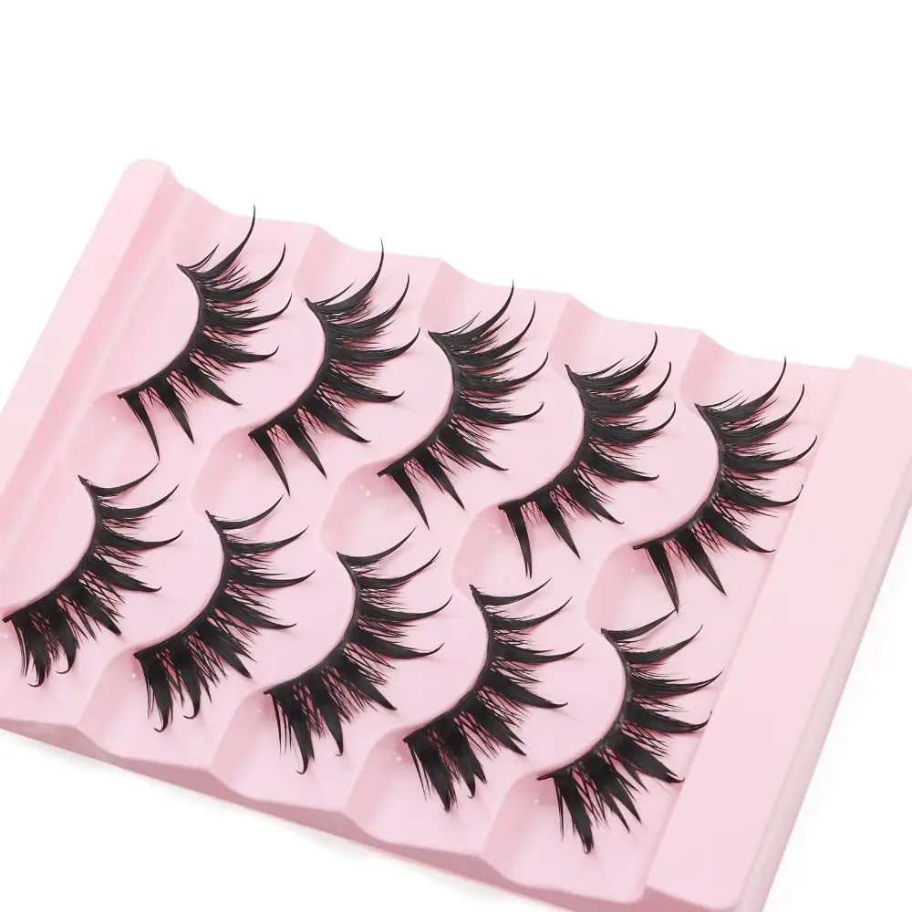 Wispy Fluffy False Eyelashes Soft Band Handmade Craft Thai Wet Eyelashes Reusable Thick Long 3D Faux Mink Eyelashes