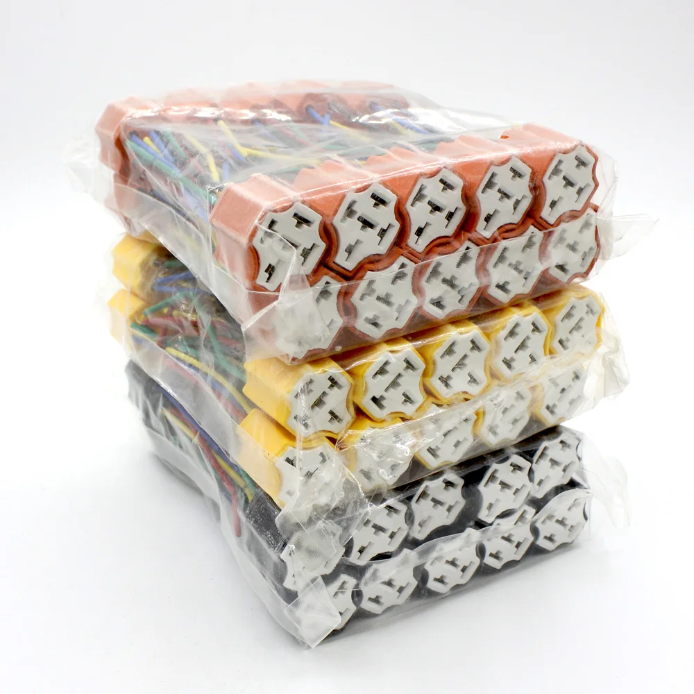 

5 Pin Automotive Relay Socket Harness Connector Plug Relay Ceramic Base Seat for 12V 24V 4Pin 5Pin Auto Relay