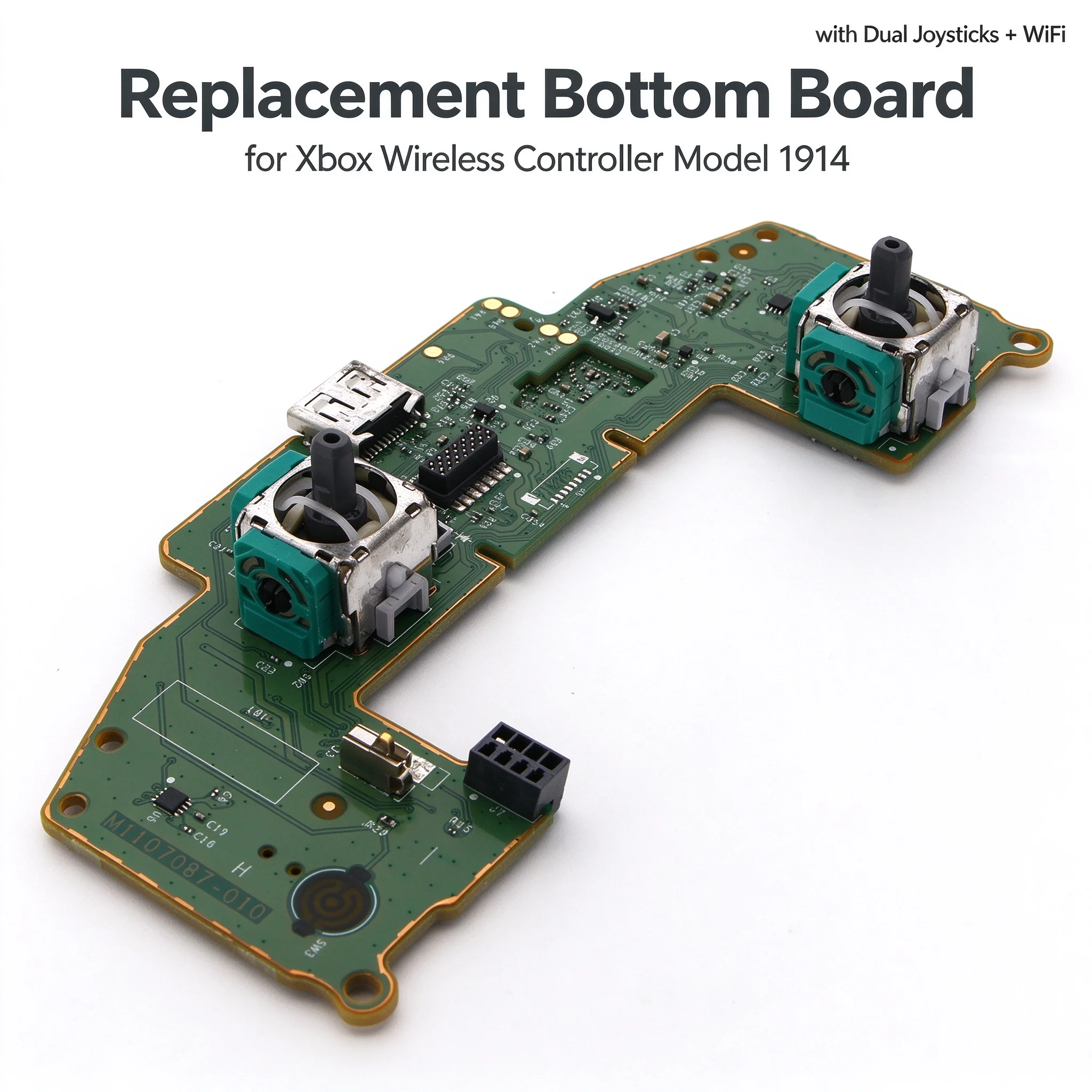 Replacement Bottom Board for Xbox Series S / X Controller Model 1914 Dual Joysticks WiFi Module PCB Repair Part M1107087-010
