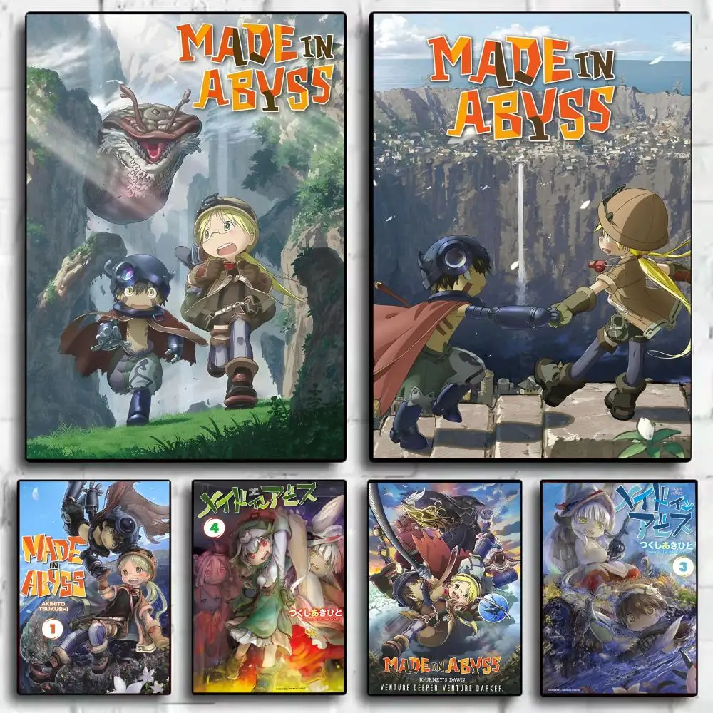 

M-MADE IN ABYSS Painting Calligraphy Canvas Poster Waterproof HD Vintage Retro Wall Art for Bedroom Living Room Home Decor Gift