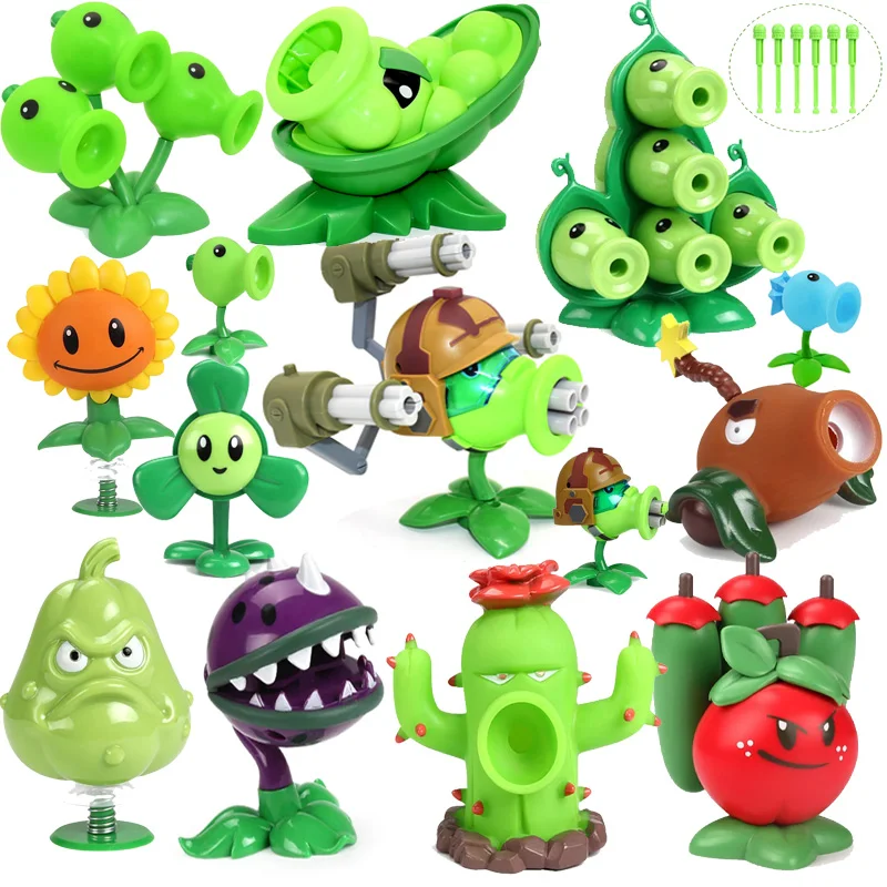 Plants vs Zombies Toys Pea Shooter Figurine Gatling And Hobbies Sunflower Plant Zombie Game Doll Action Figure Toys for Boy Gift