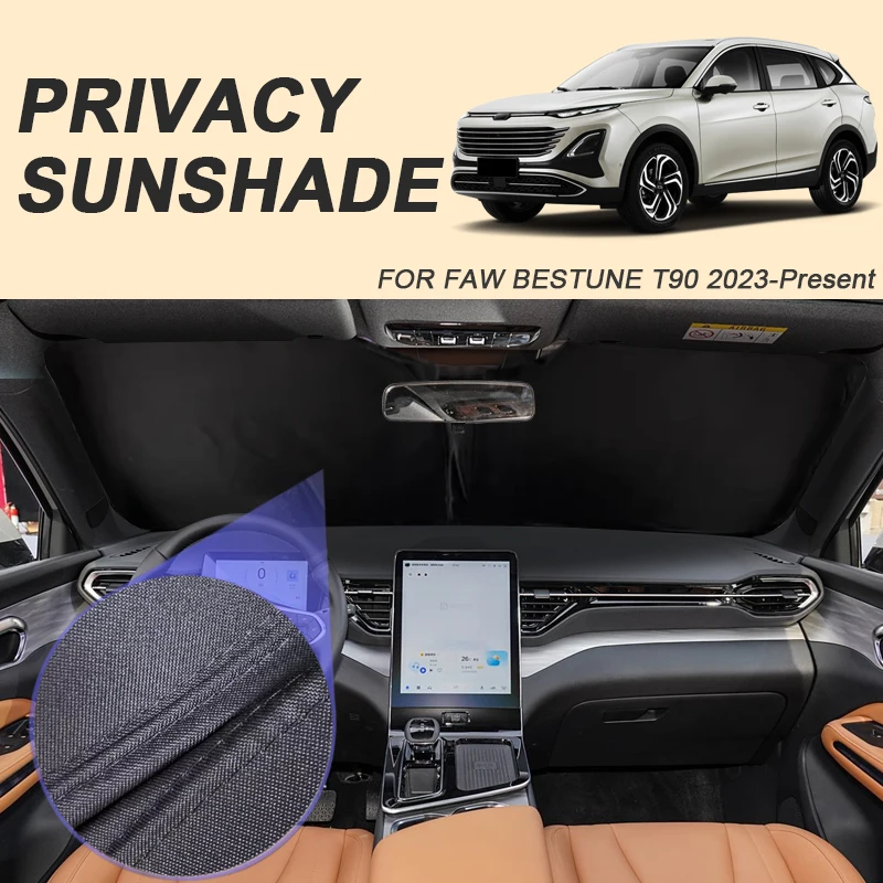 

Car Black Window Privacy Sunshade For FAW BESTUNE T90 2023-Present Auto Anti-UV Heat Insulation Protect Cover Interior Accessory