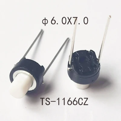 50PCS ∅6x7mm Middle 2PIN Long DIP Waterproof Momentary Tactical Button Switch Mouse Inside Key Button Micro Button Switch