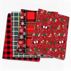 Disney Christmas Plaid Mickey 50*145cm tessuto di cotone poliestere cucito Quilting tessuto ricamo materiale fai da te fatto a mano