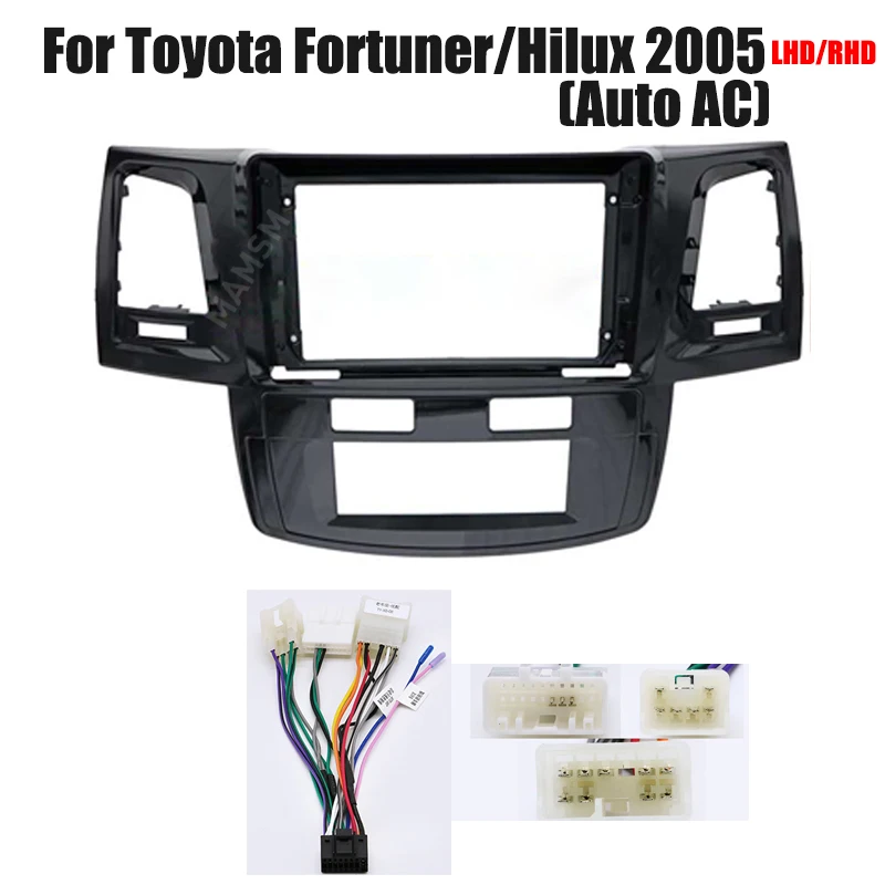 9 inch Car radio Frame Fascia For Toyota Fortuner/Hilux Vigo 2005-2015 DVD Panel Dashboard Mount Kit 2 Din Installation Stereo